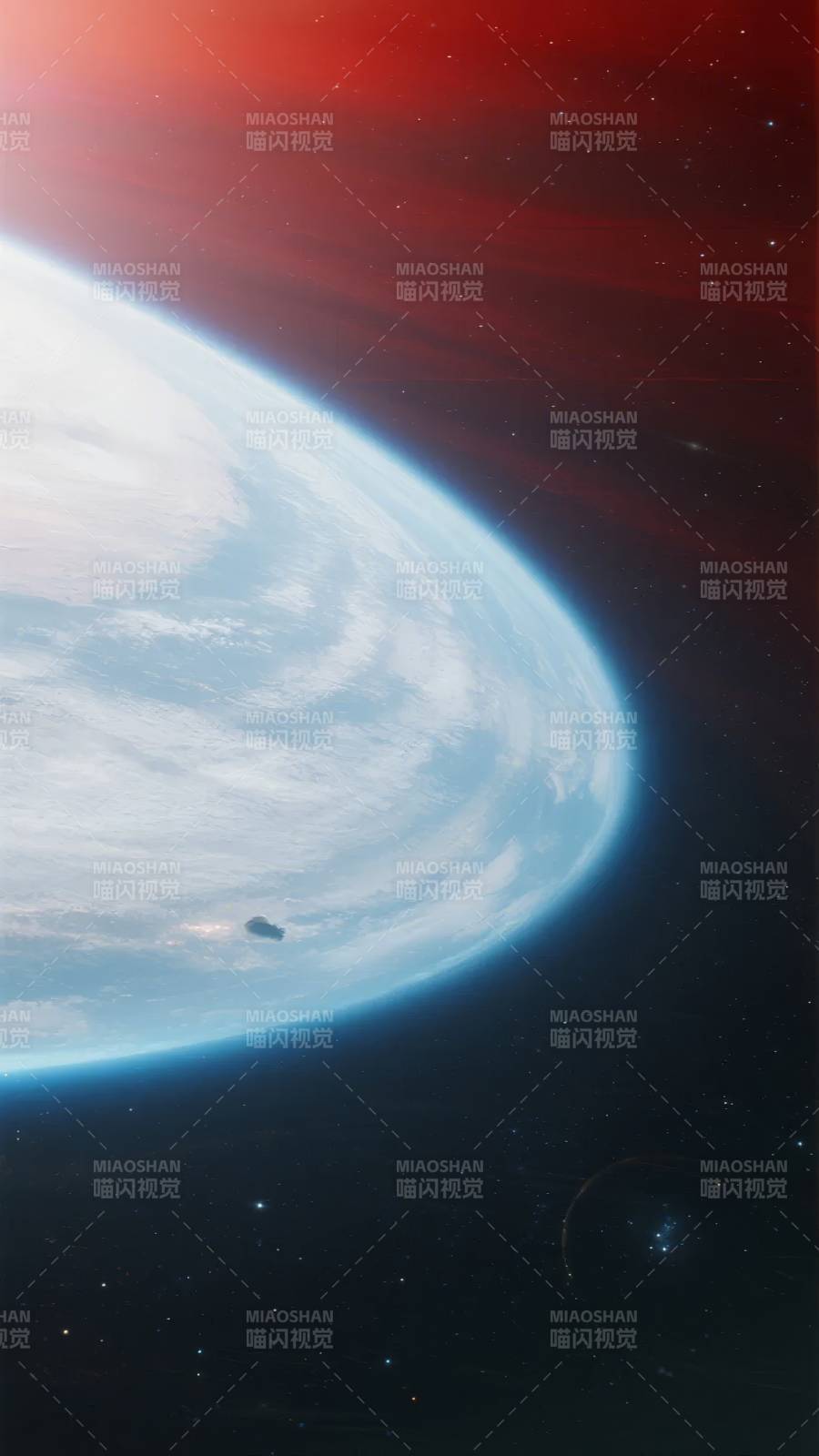 星球边缘的宇宙景象图片