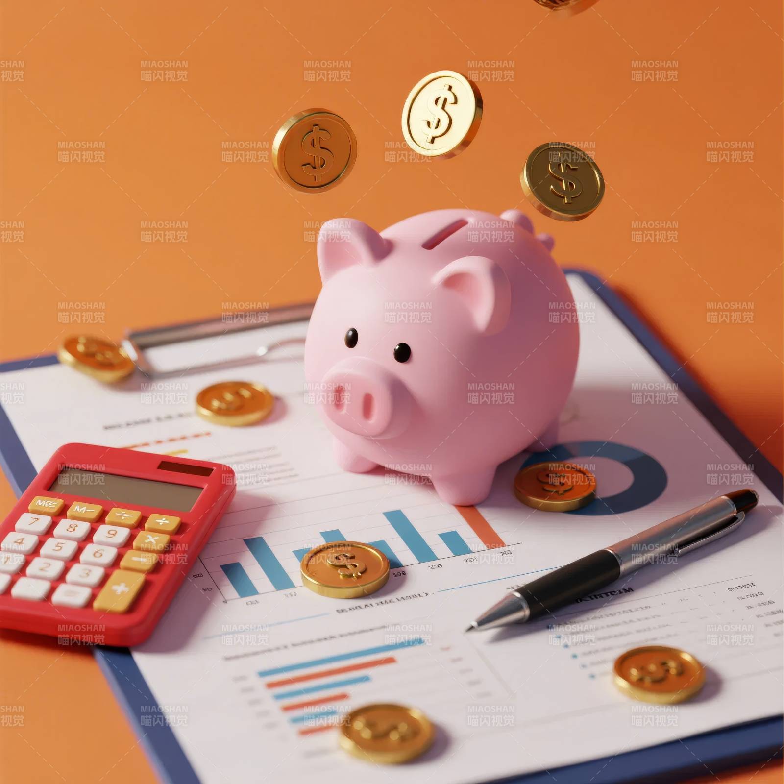 理财规划 金币飞入存钱罐图片