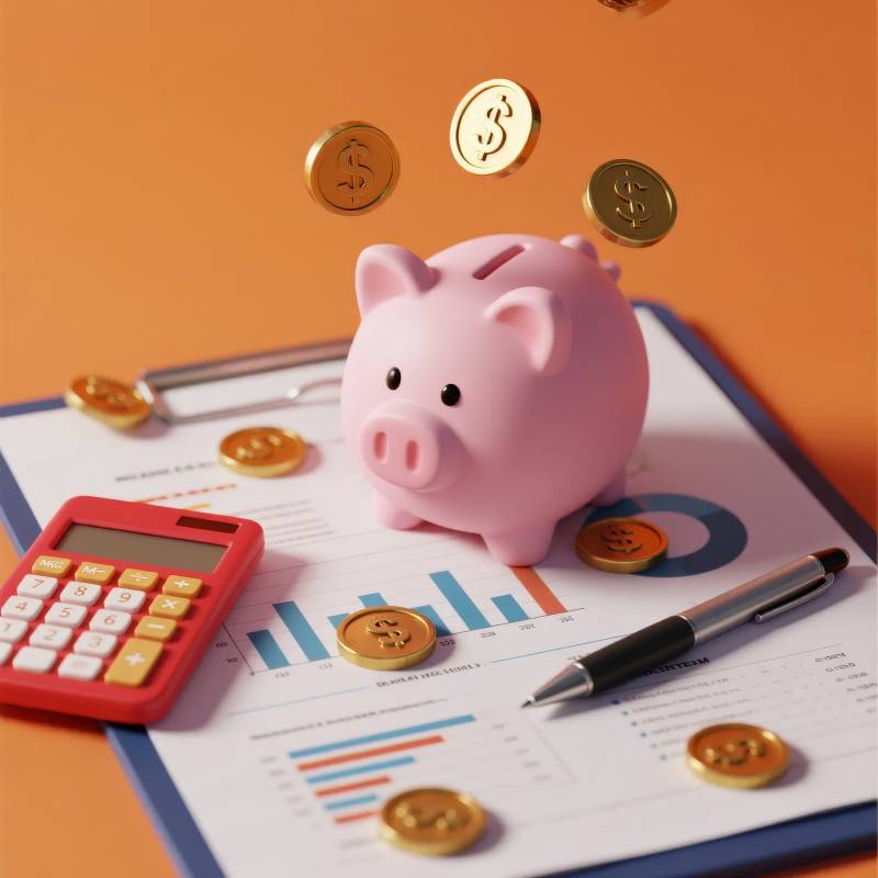 理财规划 金币飞入存钱罐图片