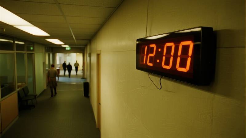 医院走廊的电子钟图片