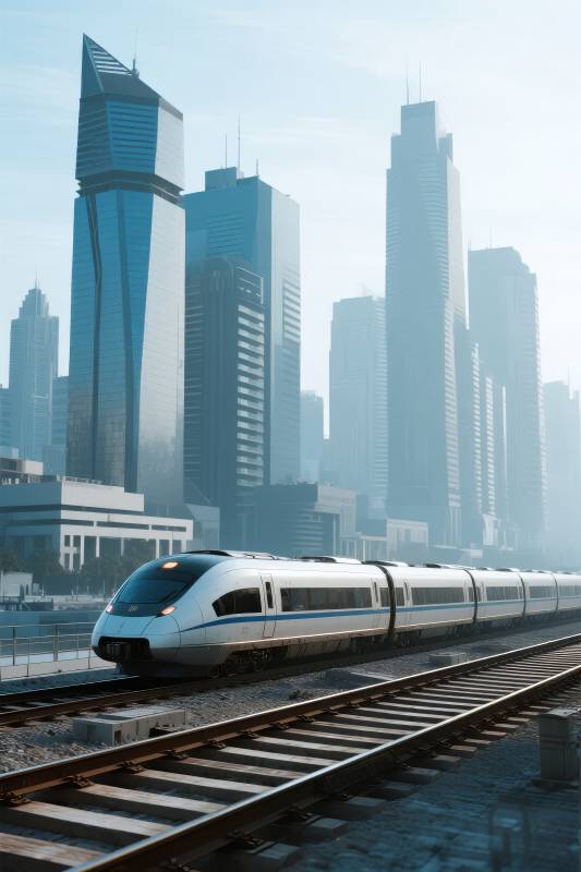 高铁穿城 未来都市图片