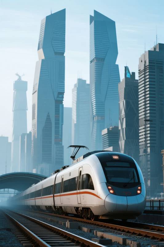 未来都市高铁驰骋图片