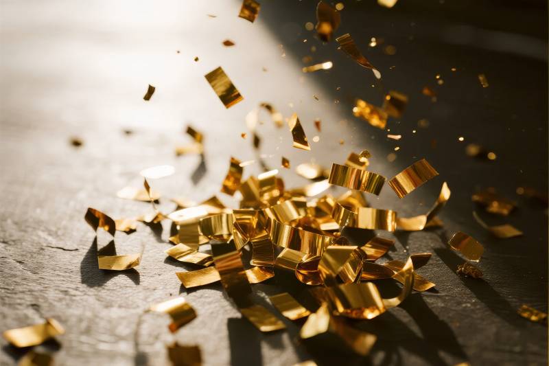 金色纸屑飞舞图片