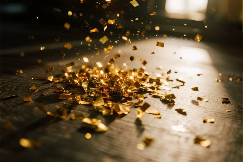 金箔飞舞光影中图片