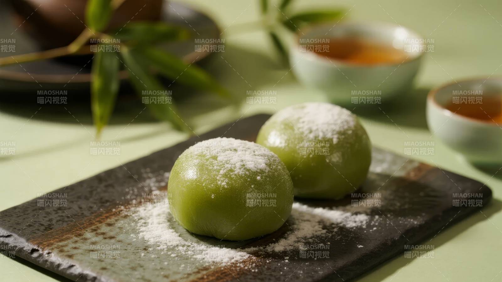 抹茶团子 清新雅致图片