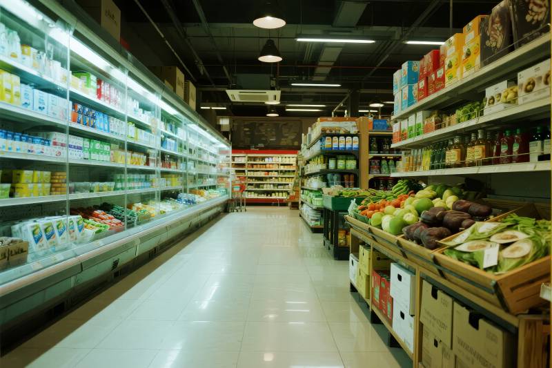 超市生鲜区景象图片