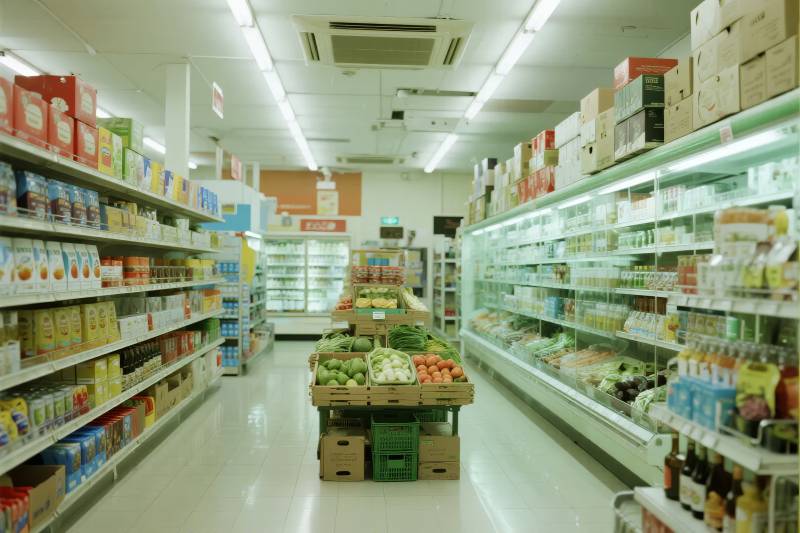 超市果蔬区景象图片