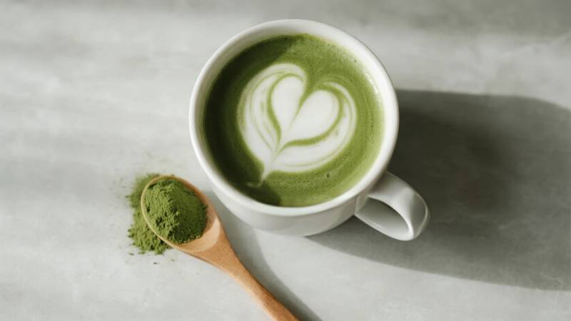 抹茶拿铁艺术图片