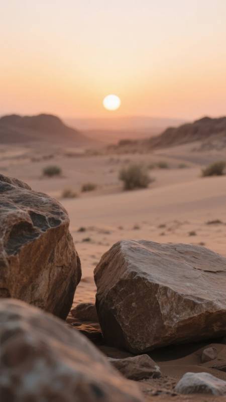 沙漠日落静谧景图片