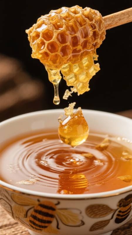 蜜滴入碗中图片