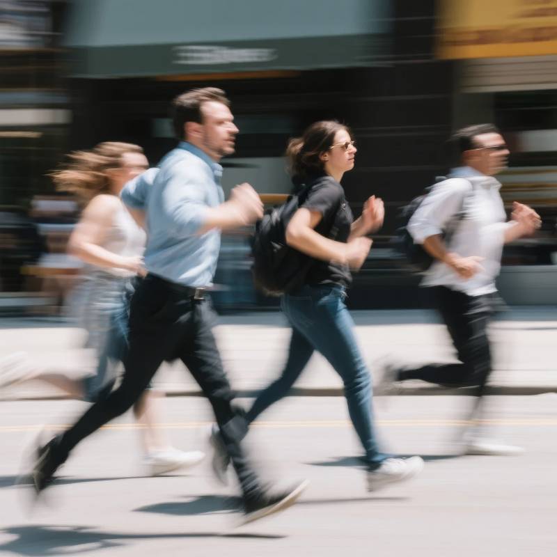 街头疾行的都市人图片