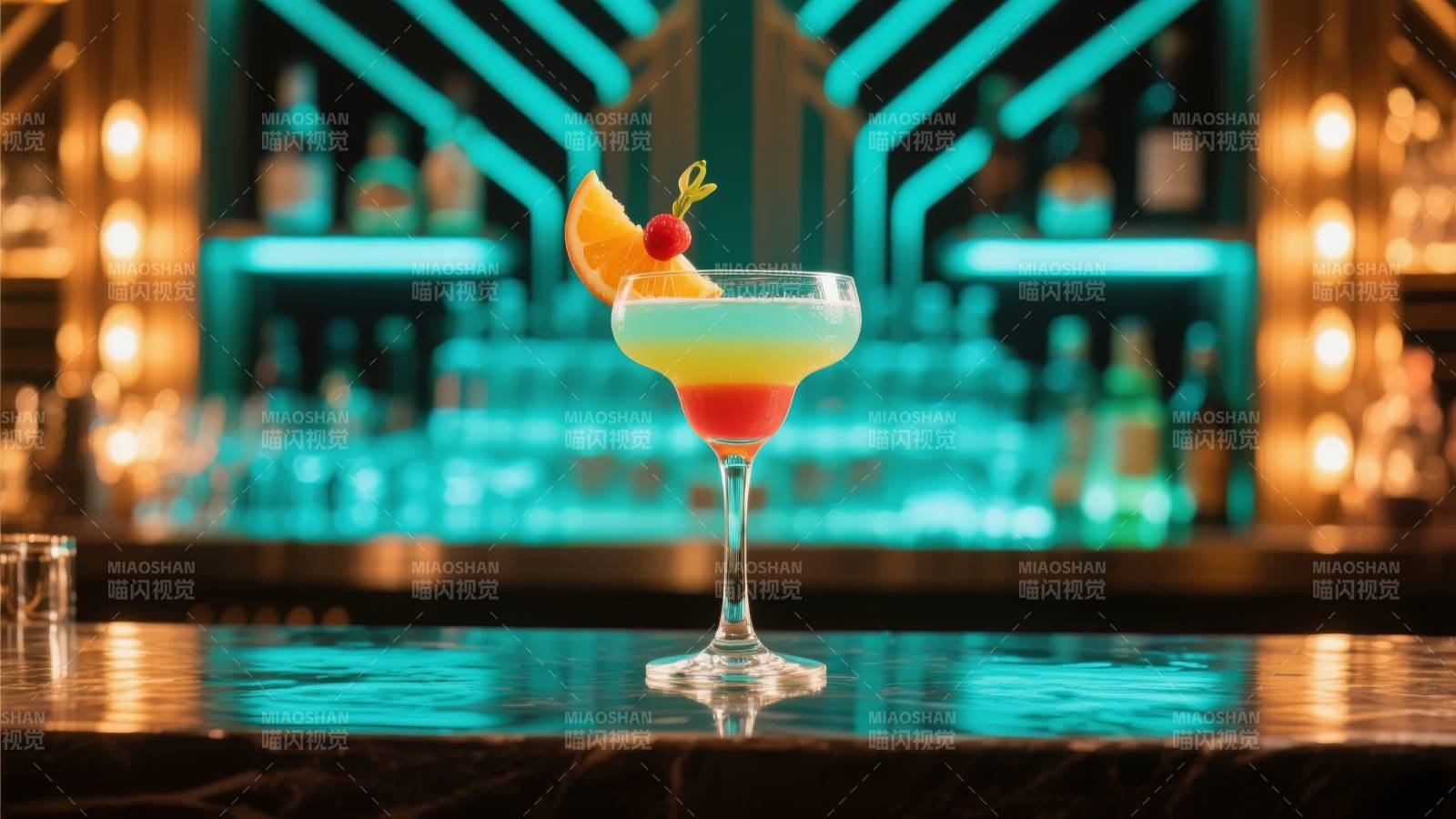 霓虹酒吧鸡尾酒图片