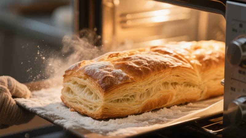 金黄酥皮面包出炉图片