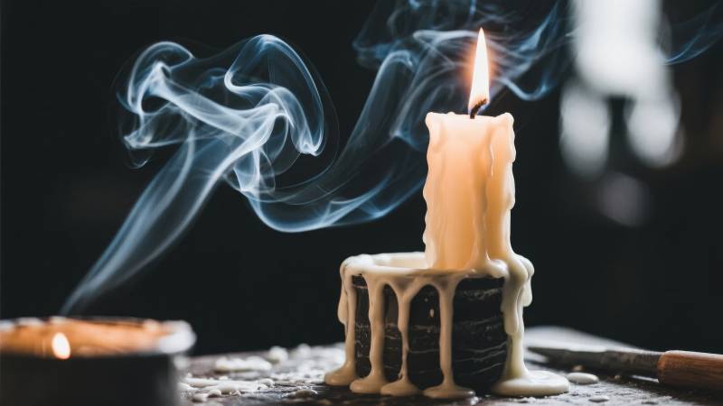 烛光袅袅 烟雾缭绕图片