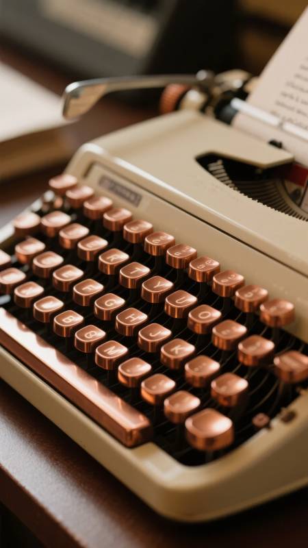 复古打字机特写图片