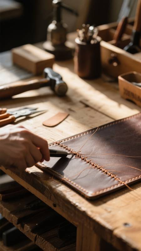 手工皮具缝制图片