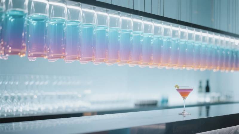 鸡尾酒吧光影交错图片