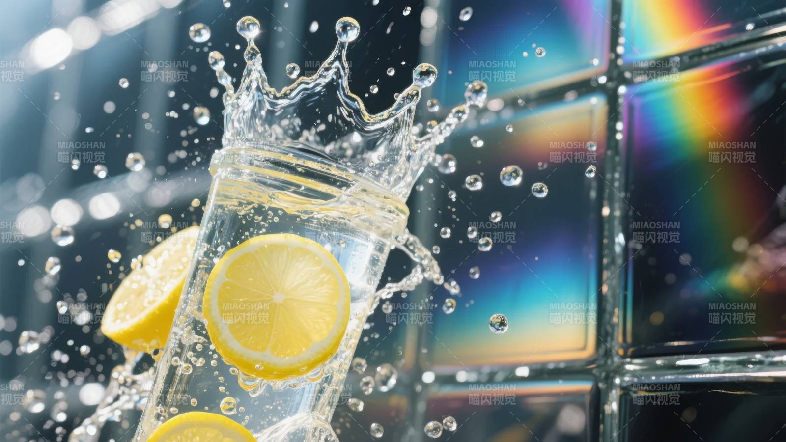 柠檬水飞溅瞬间图片