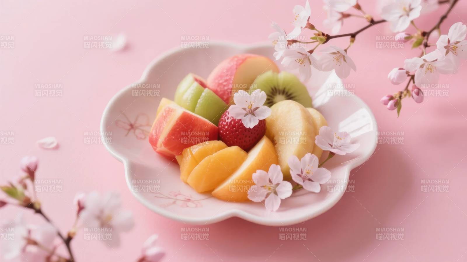 春日果盘赏樱图片