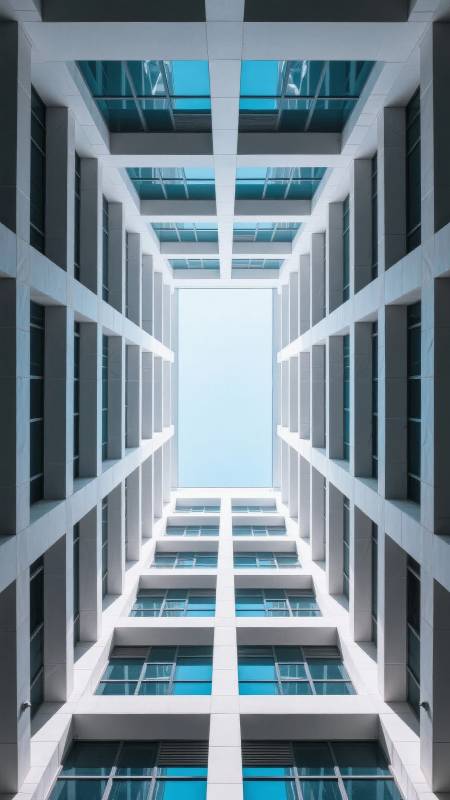 现代建筑仰视图图片