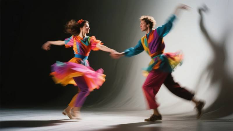 炫彩舞者共舞瞬间图片