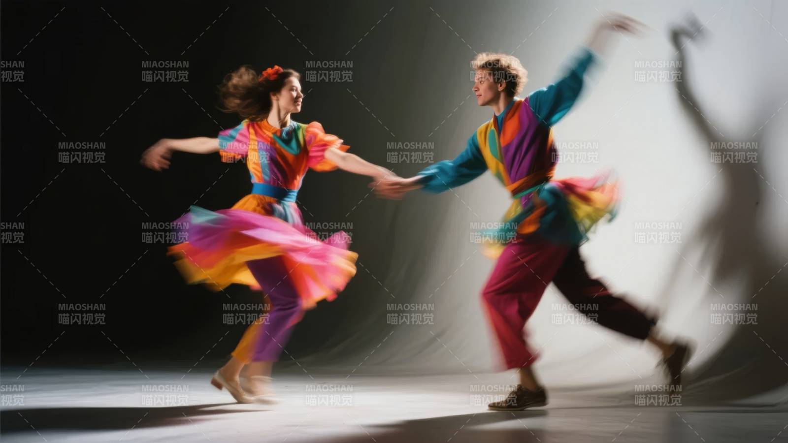 炫彩舞者共舞瞬间图片