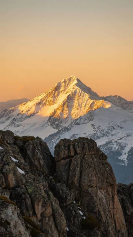 雪山日出 峰顶鎏金图片