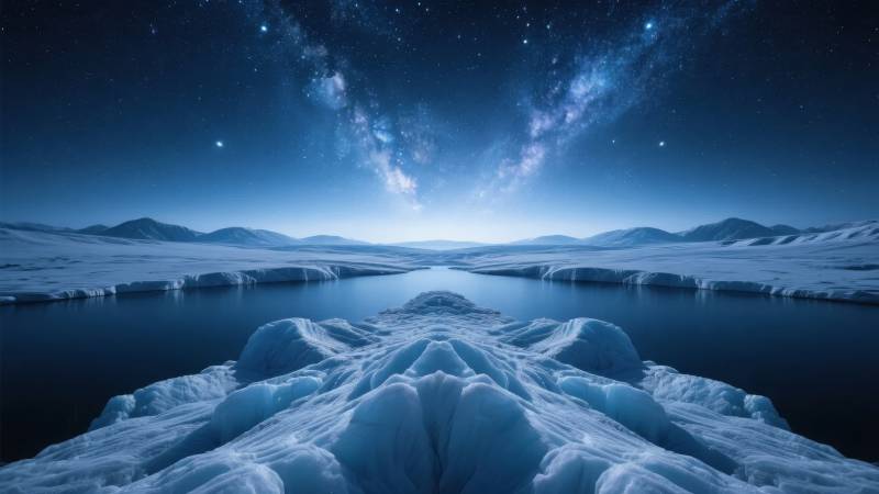 极地星河夜景图片