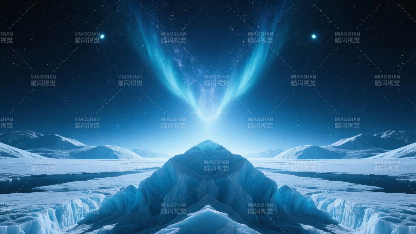 极光冰原夜景图片