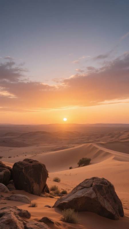 沙漠日落美景图片