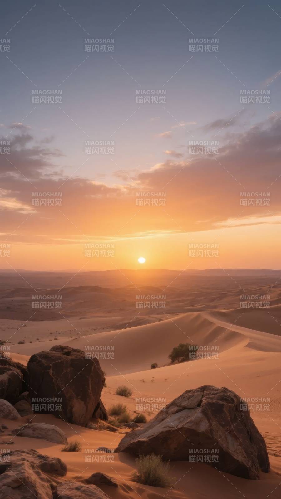 沙漠日落美景图片