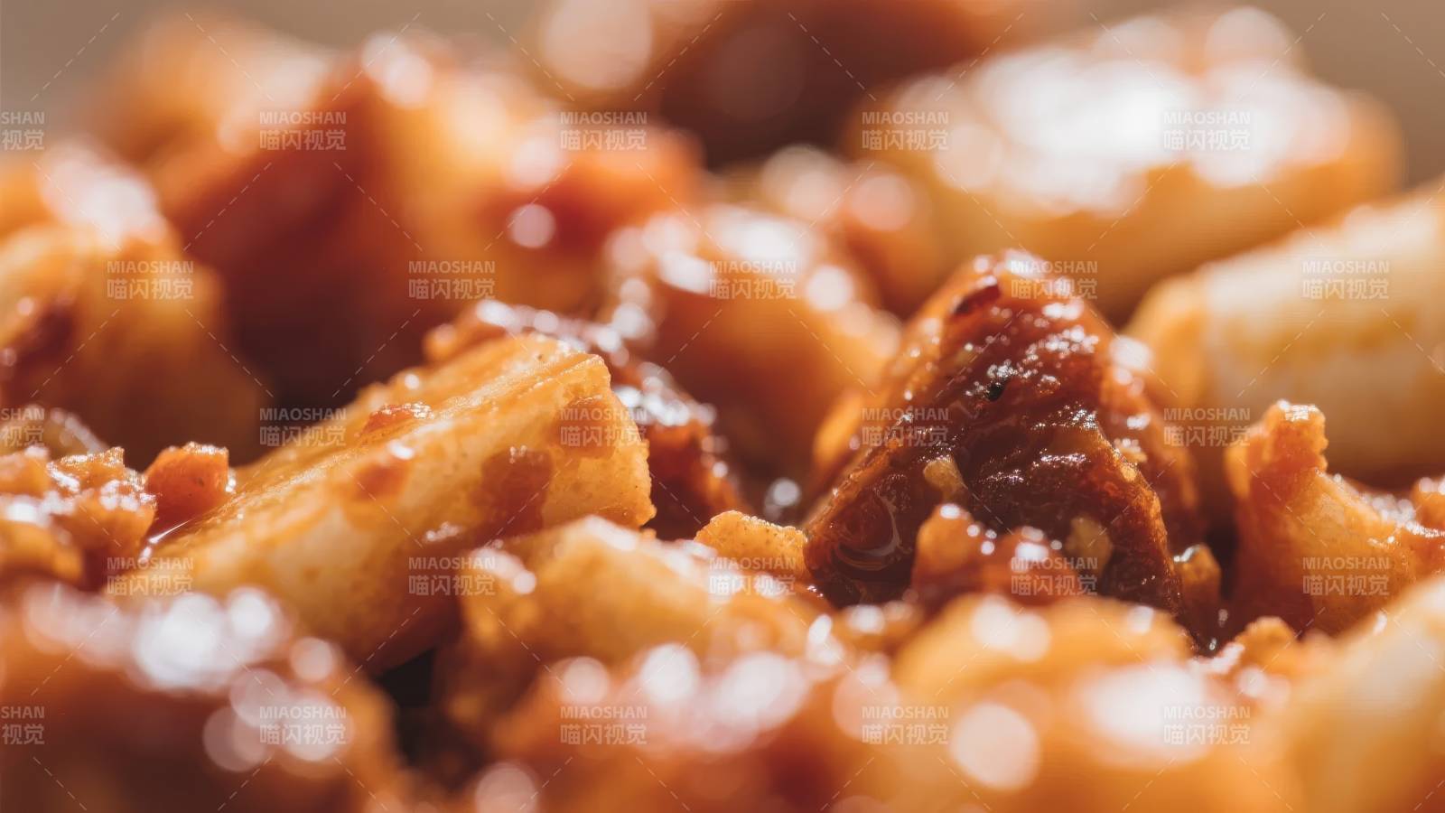 辣炒年糕特写图片