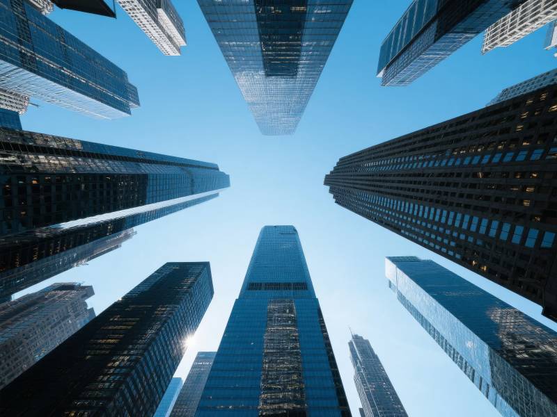 摩天大楼仰视图图片