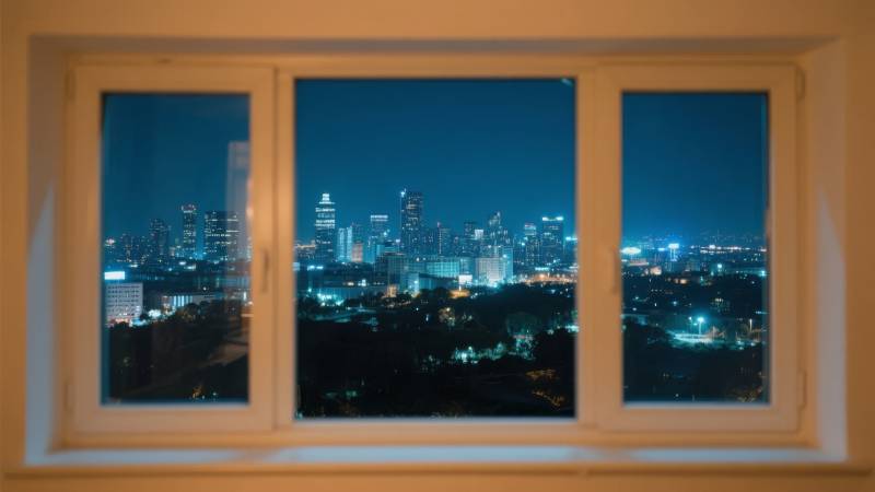 夜景城市灯火璀璨图片