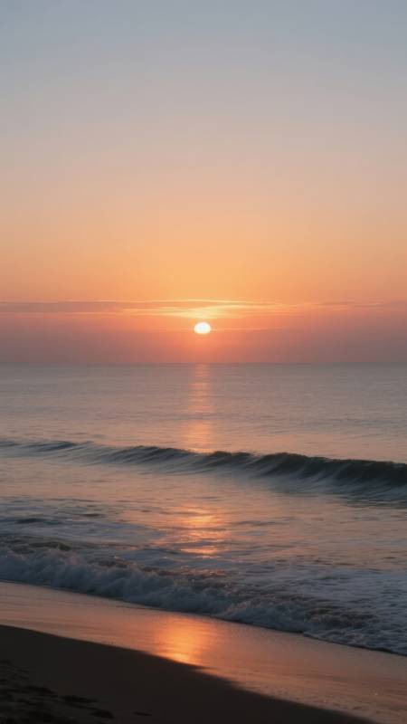 夕阳海面波光粼粼图片