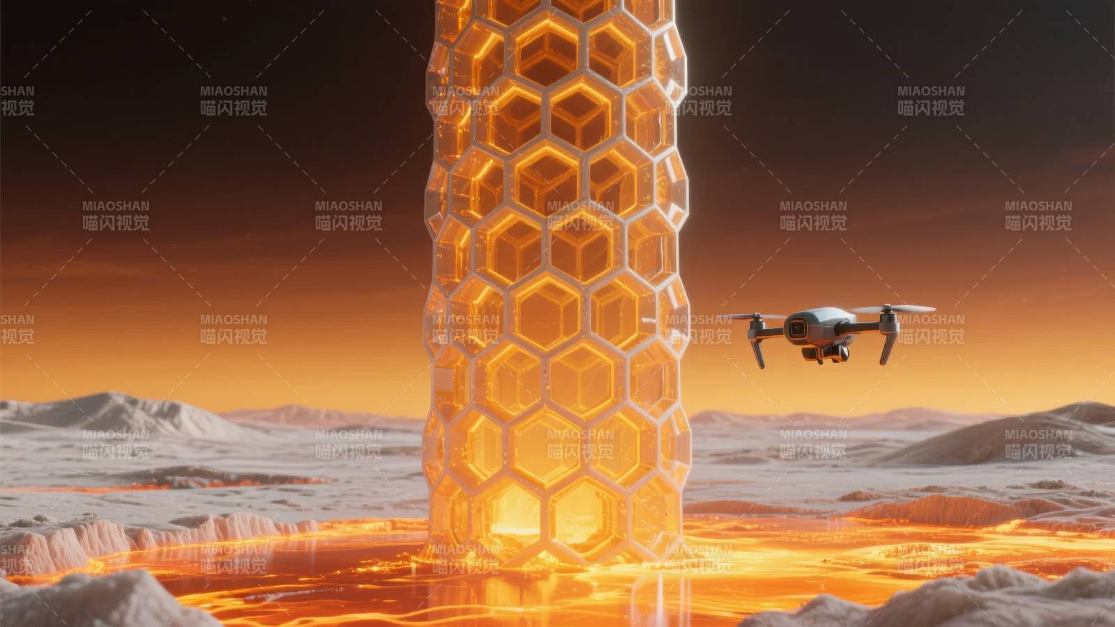 蜂巢塔与无人机图片