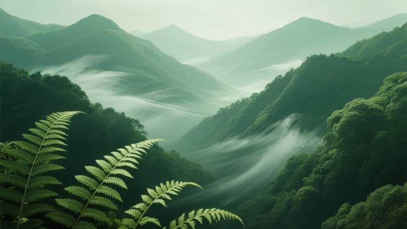 云雾缭绕山间图片