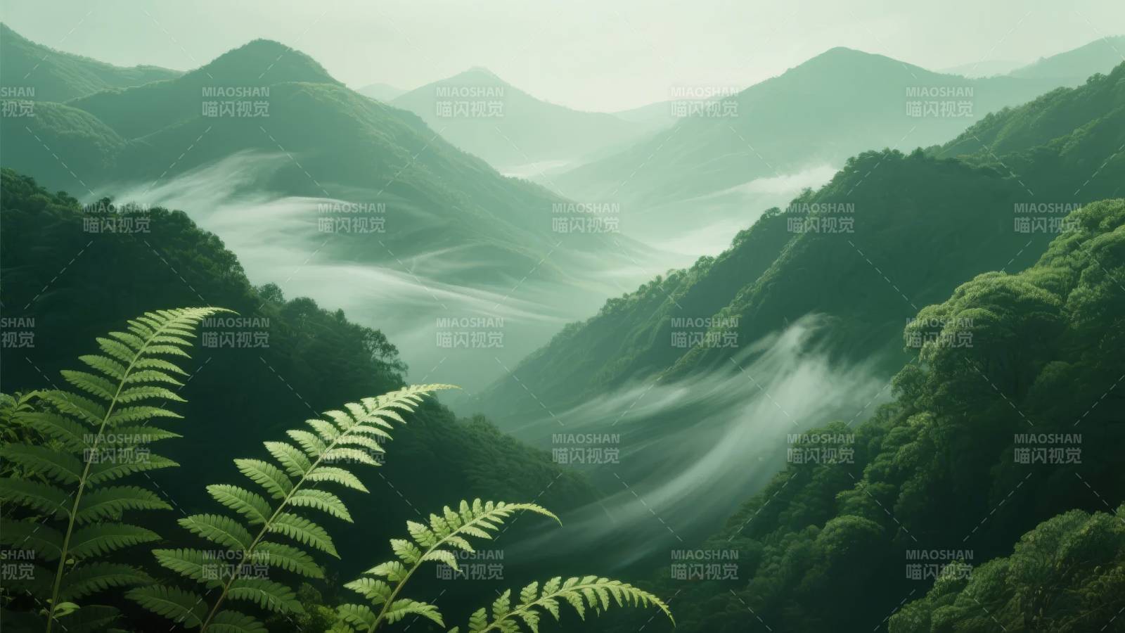 云雾缭绕山间图片