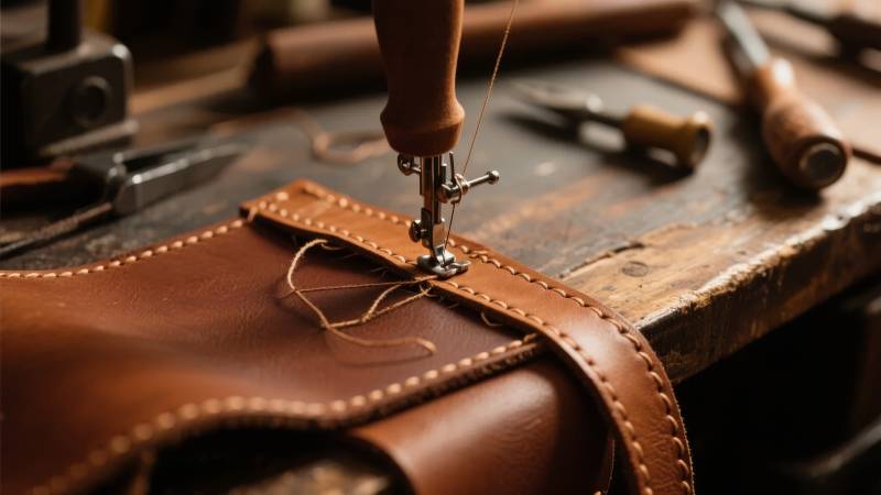 手工缝制皮革工艺图片