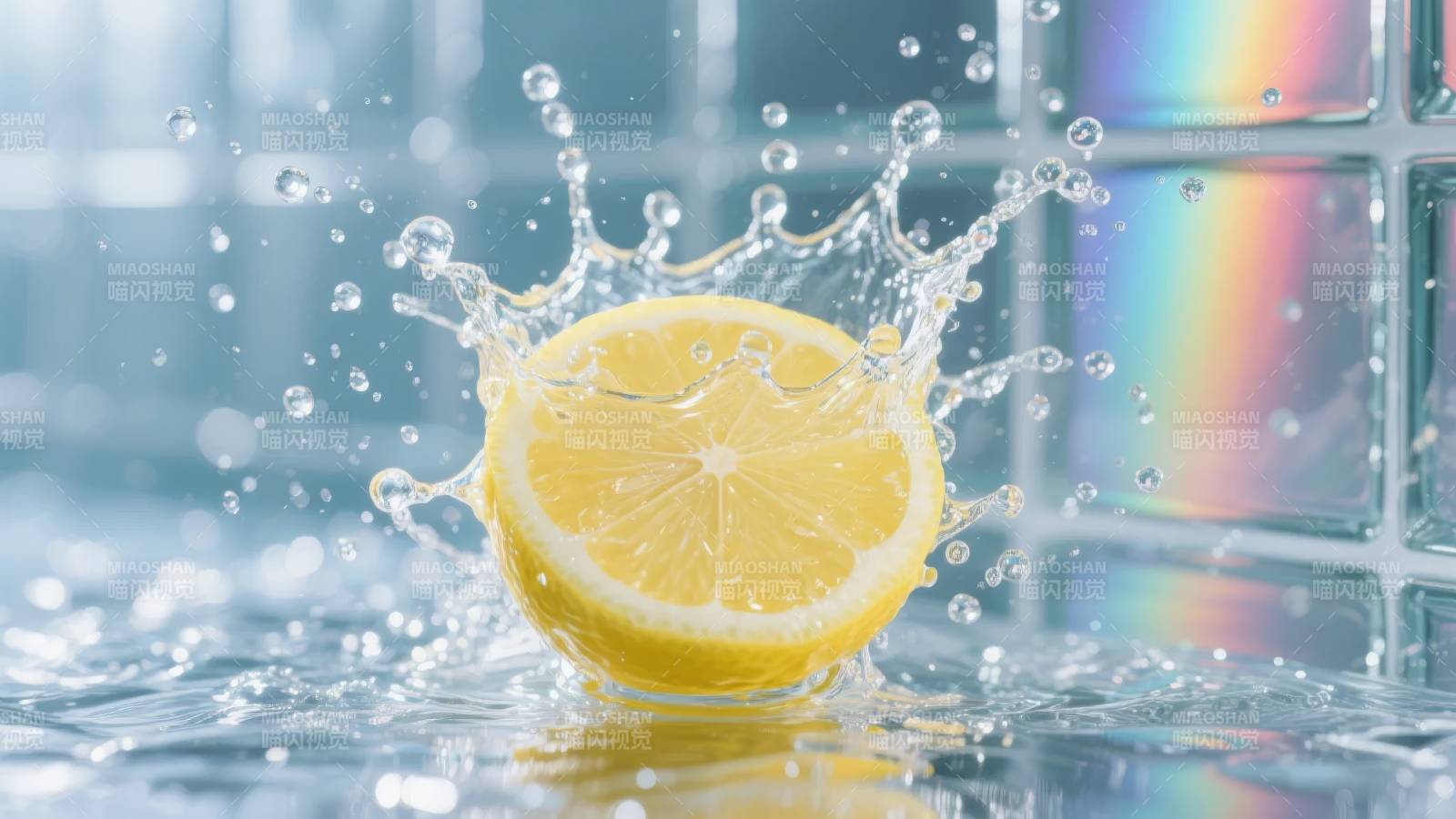 柠檬水花飞溅图片