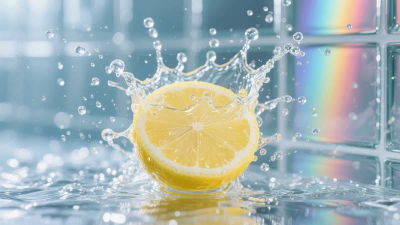 柠檬水花飞溅图片