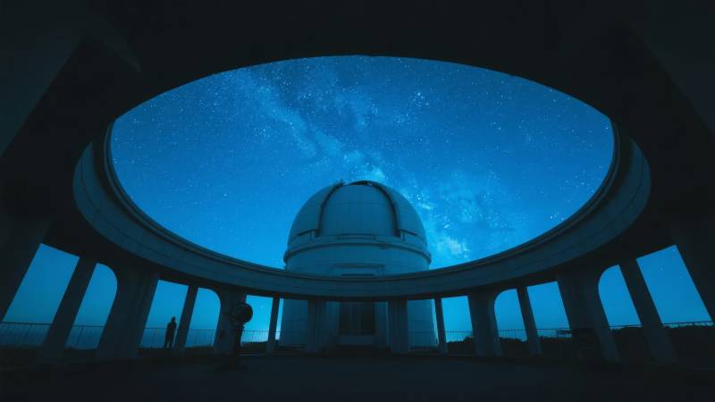 星空下的天文台图片