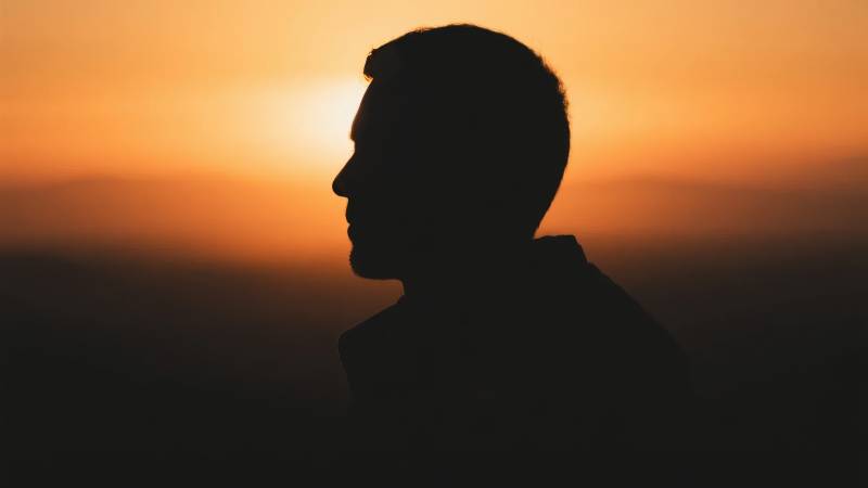 剪影中的沉思者图片