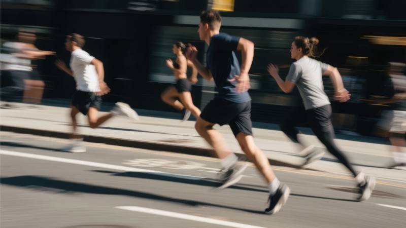 街头奔跑的瞬间图片