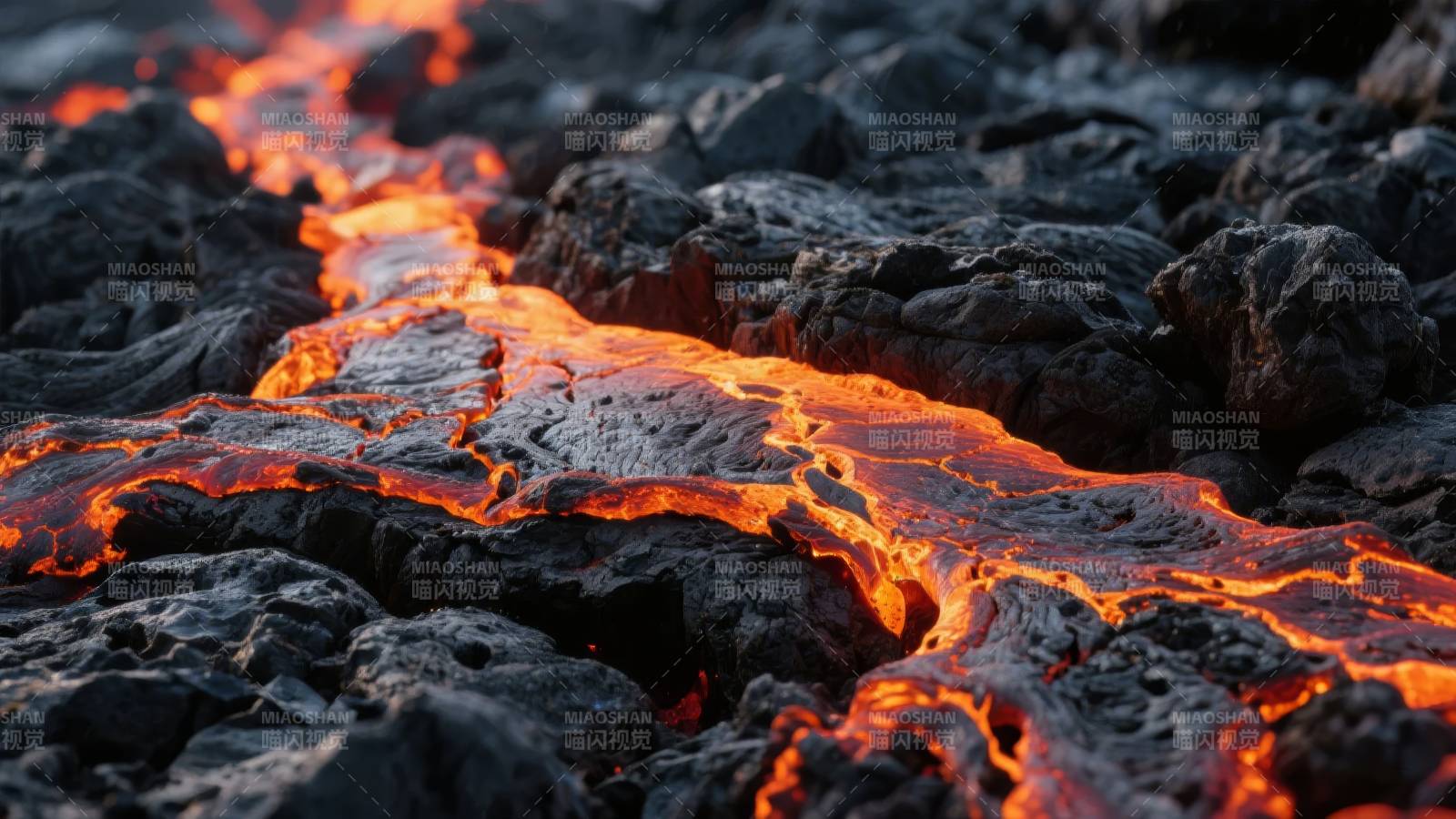 熔岩流淌大地图片