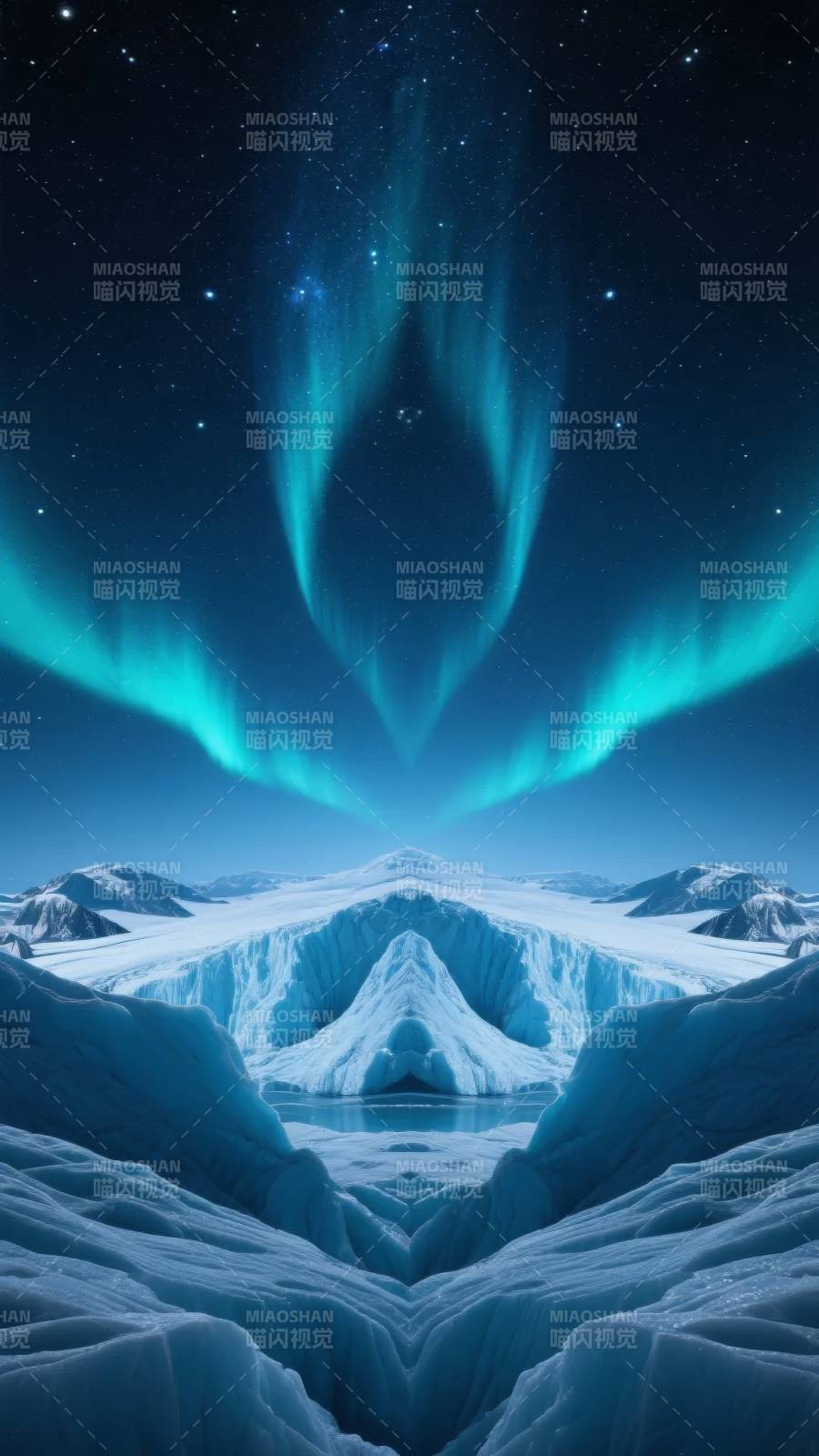 极光冰原夜景图片