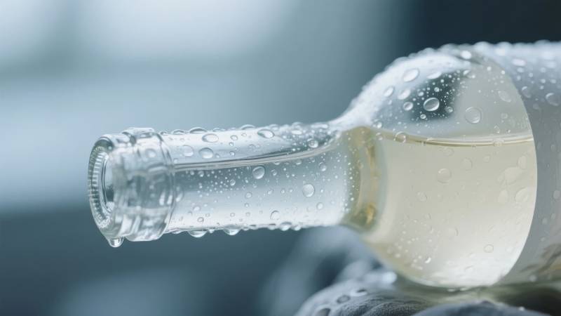 冰镇酒瓶特写图片