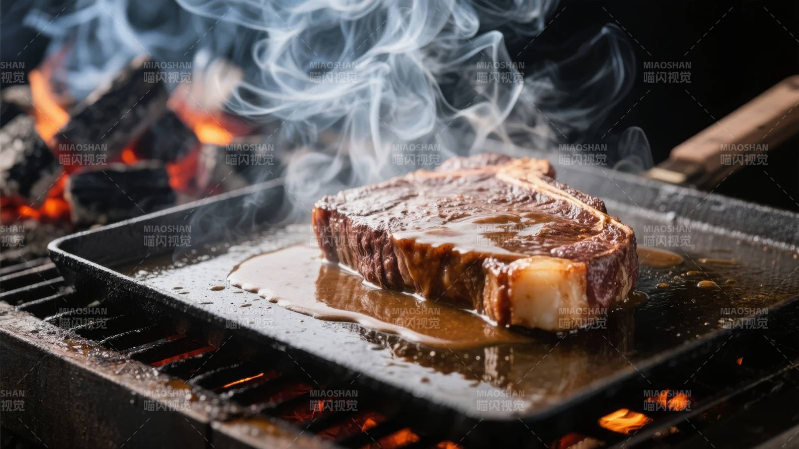 烤肉滋滋作响图片