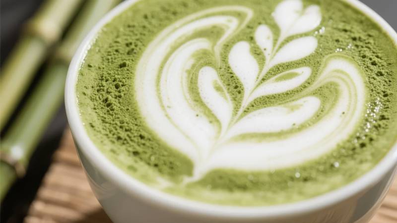 抹茶拉花艺术图片