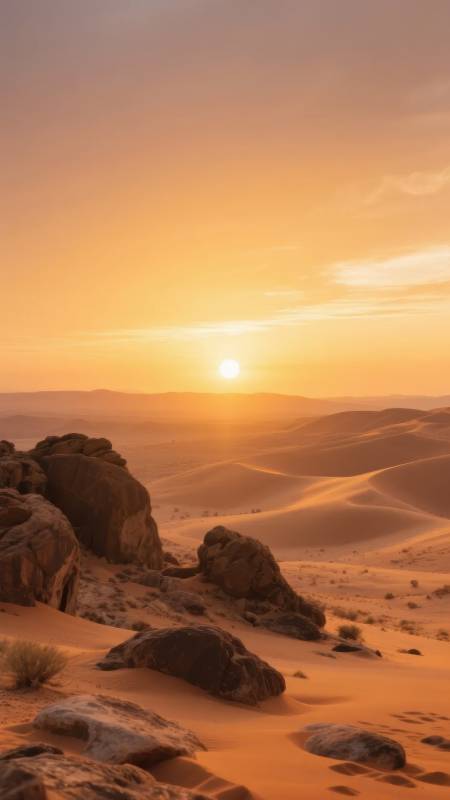 沙漠日落美景图片